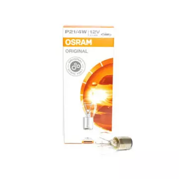 Автолампа P21/4W 12V (BAZ15d) двухконт. (смещ.цоколь) OSRAM