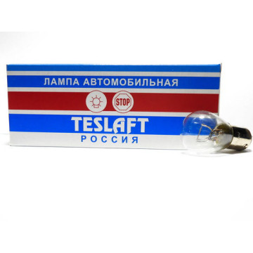 Автолампа P21/4W 12V (BAZ15d) двухконт. (смещ.цоколь) TESLAFT