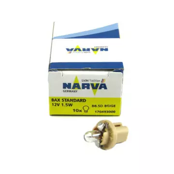 Автолампа W1,5W 12V (B8,5d) NARVA с патроном