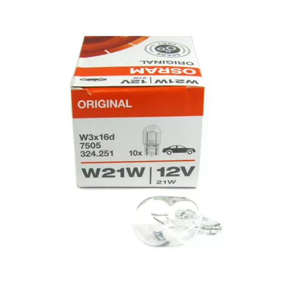 Автолампа W21W 12V (W3х16d) OSRAM