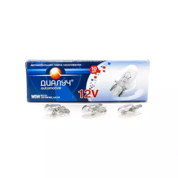 Автолампа W5W 12V (W2.1*9.5d) ДИАЛУЧ
