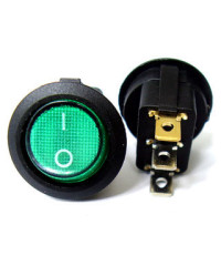 Клавиша круглая с подсветкой 12V (зеленая)