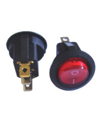 Клавиша круглая с подсветкой 12V (красная)