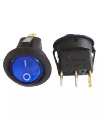 Клавиша круглая с подсветкой 12V (синяя)