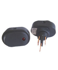 Клавиша овальная 30А с подсветкой 12V (красная)