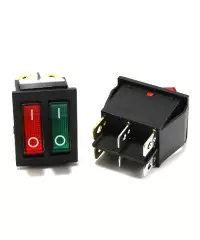 Клавиша прямоугольная с подсветкой 12V "двойная" (зеленая,красная)