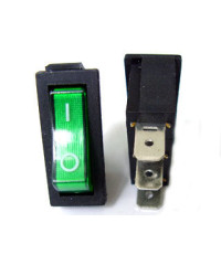 Клавиша прямоугольная узкая с подсветкой 12V (зеленая)