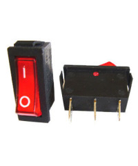 Клавиша прямоугольная узкая с подсветкой 12V (красная)