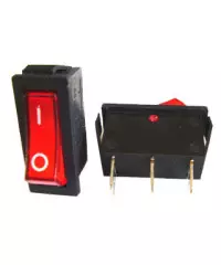 Клавиша прямоугольная узкая с подсветкой 12V (красная)