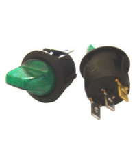 Клавиша-тумблер с подсветкой 12V (зеленая)
