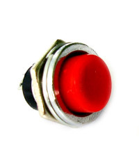 Кнопка без фиксации в металлическом корпусе (красная)