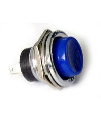 Кнопка без фиксации в металлическом корпусе (синяя)