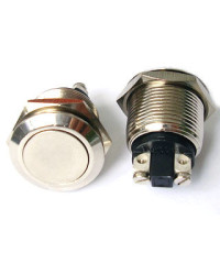 Кнопка пусковая "антивандальная" D=19 плоская (хром)