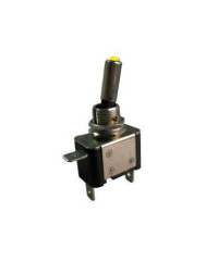 Тумблер 20A металлический с подсветкой жёлтый