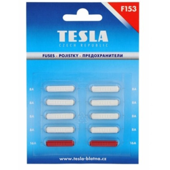 Предохр -2101 (Tesla) цилинд к-т (10шт) F153 (8*8A-2*16A)