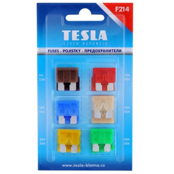 Предохр -2108 (Tesla) штекерные к-т (Midi) (12шт) F214 (5A*30A)