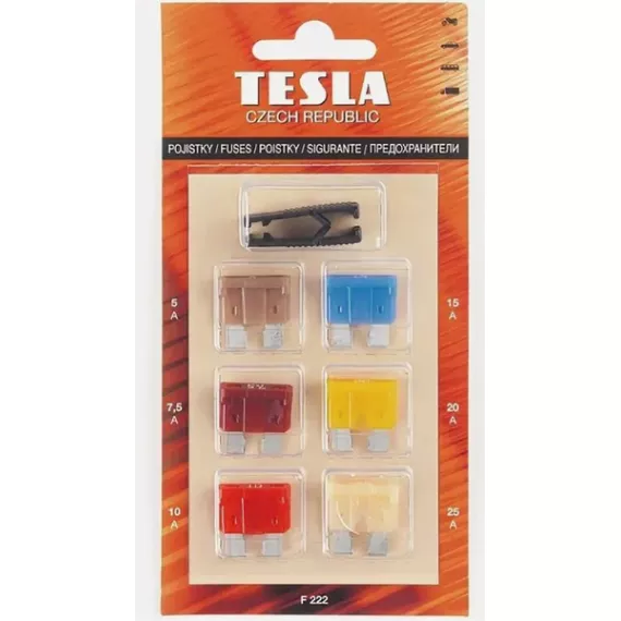 Предохр -2108 (Tesla) штекерные к-т (Midi) (6шт) F222 (5А*25A + щипцы)