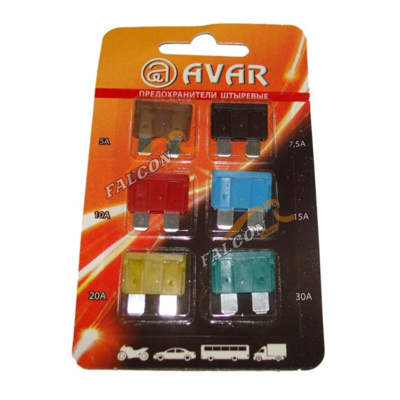 Предохр -2110 (Псков Авар) штекерные к-т (midi) (6шт) в блистере