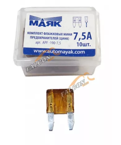 Предохр 7,5А Mini (Маяк) штыревой (бокс 10шт)