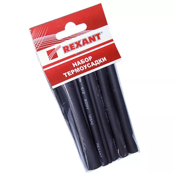 Термоусадочная трубка "7шт" КЛЕЕВАЯ (L=10см.) REXANT