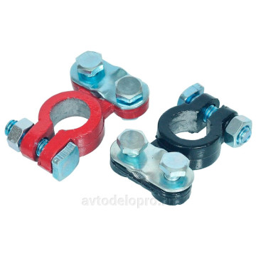 Клеммы АКБ с зажимом набор (АвтоДело) (11814) 44642