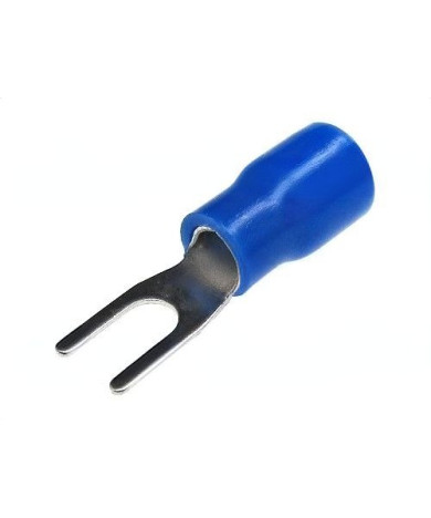 Клемма провода d 3,2 вилочная в изоляции (под провод 1,5-2,5мм) синяя REXANT
