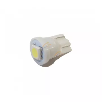 Светодиод 12V Т10W (MEGAPOWER) (W2,1x9,5d) 1 SMD 5050 WHITE 6000K 20лм