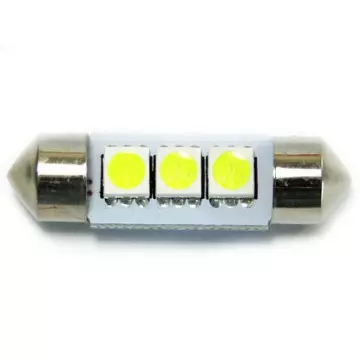 Светодиод С5W 24V (SMD-5050) 3 диода белый 36 мм. с "обманкой"