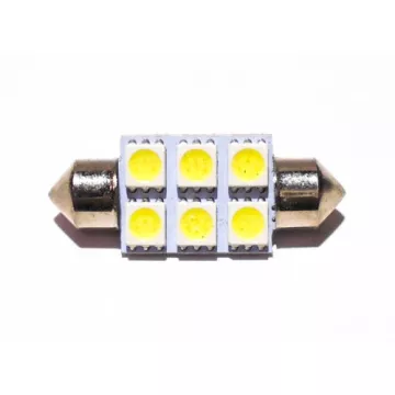 Светодиод С5W 24V (SMD-5050) 6 диодов белый 36mm