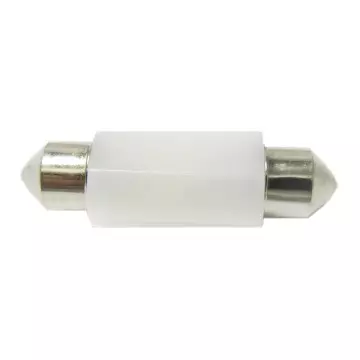 Светодиод С5W (SMD-3030) 2 диода 12-24V (линза,матовый) белый 36мм.