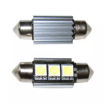 Светодиод С5W (SMD-5050) 3 диода белый с "обманкой"