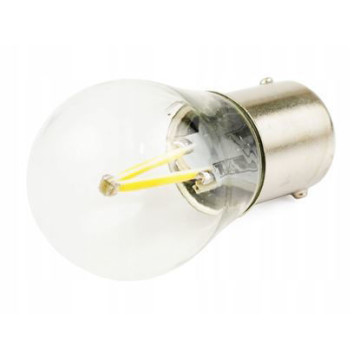 Светодиод P21W 12-24V (COB) 2 диода в колбе белый МИГАЮЩИЙ