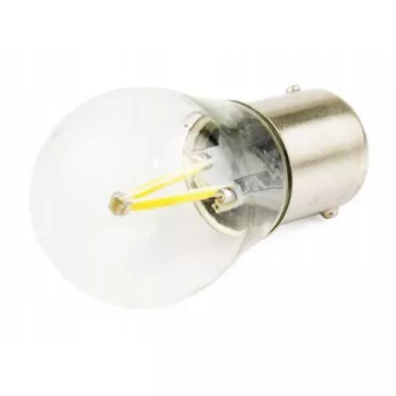 Светодиод P21W 12-24V (COB) 2 диода в колбе белый МИГАЮЩИЙ