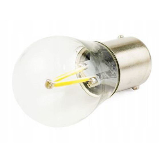 Светодиод P21W 12-24V (COB) 2 диода в колбе белый МИГАЮЩИЙ