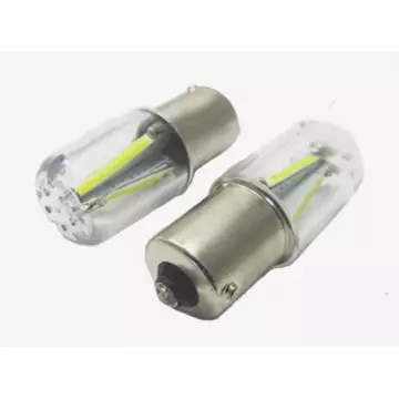 Светодиод P21W 12-24V (COB) 4 диода в колбе белый