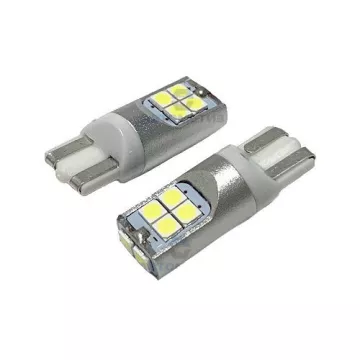 Светодиод W5W 12-24V (SMD-3030) 10 диодов белый