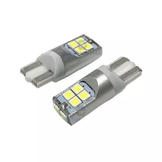 Светодиод W5W 12-24V (SMD-3030) 10 диодов белый