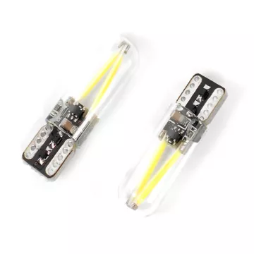 Светодиод W5W 12/24V (COB) в стеклянной колбе белый