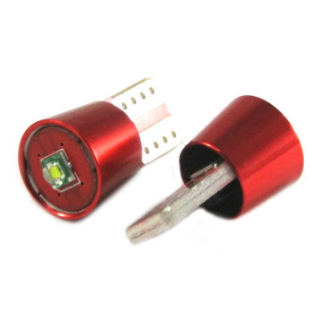 Светодиод W5W (SMD-2835) 3 диода линза белый