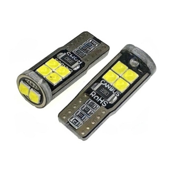 Светодиод W5W (SMD-3030) 10 диодов белый с "обманкой"