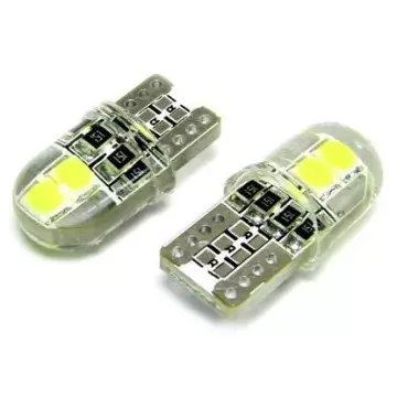 Светодиод W5W (SMD-3030) 4 диода белый "силикон"