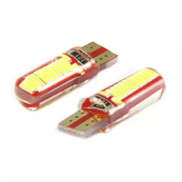 Светодиод W5W (SMD-4014) 24 диода белый "силикон"