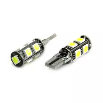 Светодиод W5W (SMD-5050) 9 диодов белый c "обманкой"