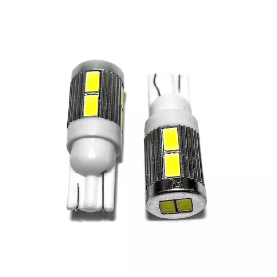 Светодиод W5W (SMD-5630 метал. корпус) 10 диодов белый