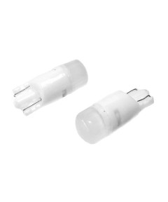 Светодиод W5W "керамика" (линза 2 диода) белый матовый "выпуклый"