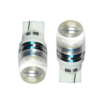 Светодиод W5W (линза метал. корпус) белый "выпуклый"