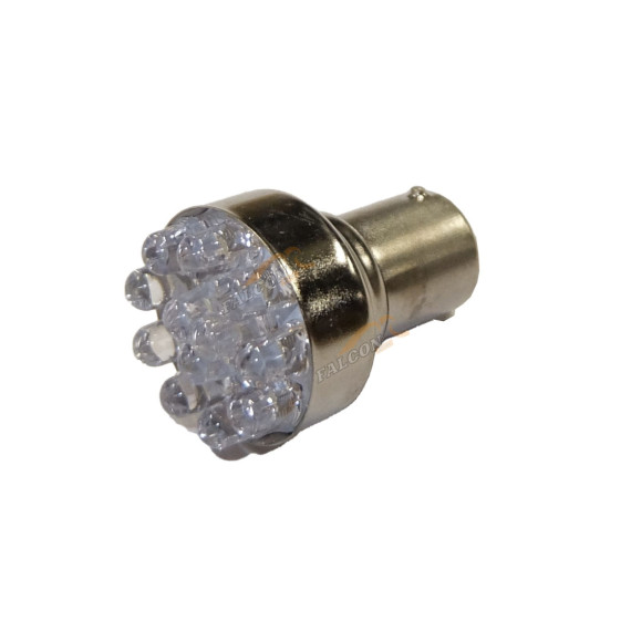 Светодиод 12V P21W (MEGAPOWER) (BA15s) 12 LED WHITE 6000K 84лм