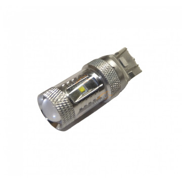 Светодиод 12V W21/5W (MEGAPOWER) (W3*16q) 6 SMD WATTS CREE WHITE 480лм 6000K