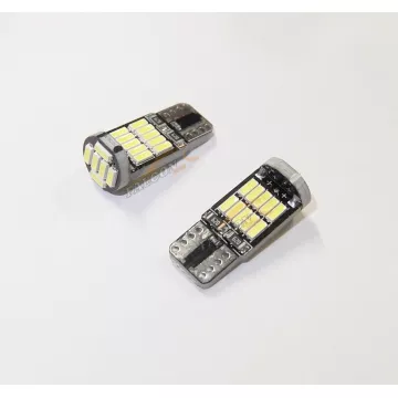 Светодиод 12V Т10 б/ц (LEDFOOT) Canbus 26SMD 4014 W5W белые (габарит)