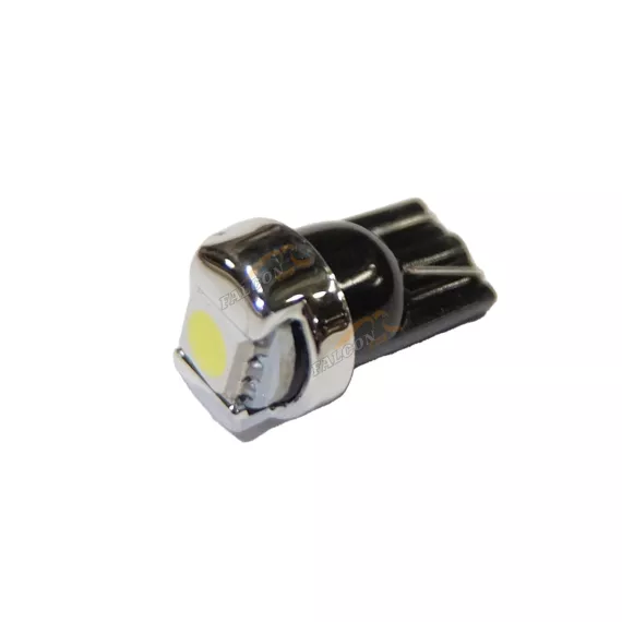 Светодиод 12V Т10W (MEGAPOWER) (W2,1x9,5d) 1 SMD 5050 WHITE 6000K 20лм OLD